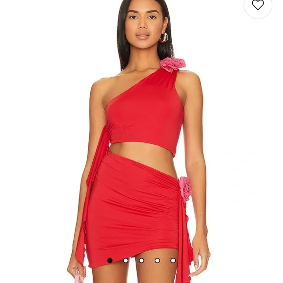 Lovers + Friends Cordelia Top & skirt in Red & Pink - Picture 1 of 2